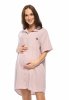 MijaCulture - Muslin maternity and breastfeeding nightdress Hazel M023 Pink